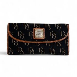 Vintage Dooney & Bourke signature DB monogram continental wallet
